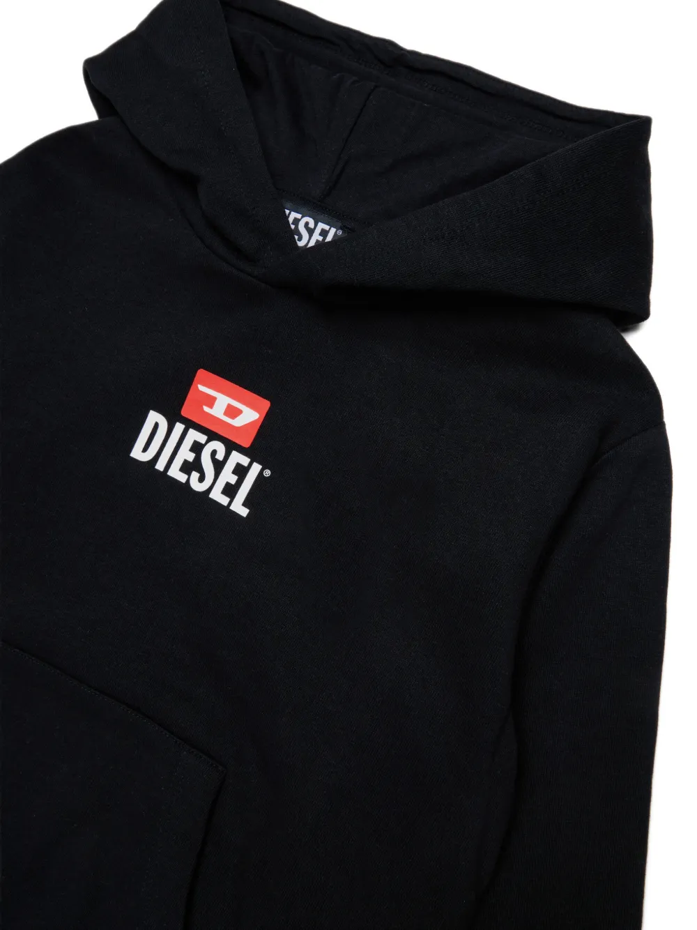 Diesel Kids Hoodie met logodetail Zwart