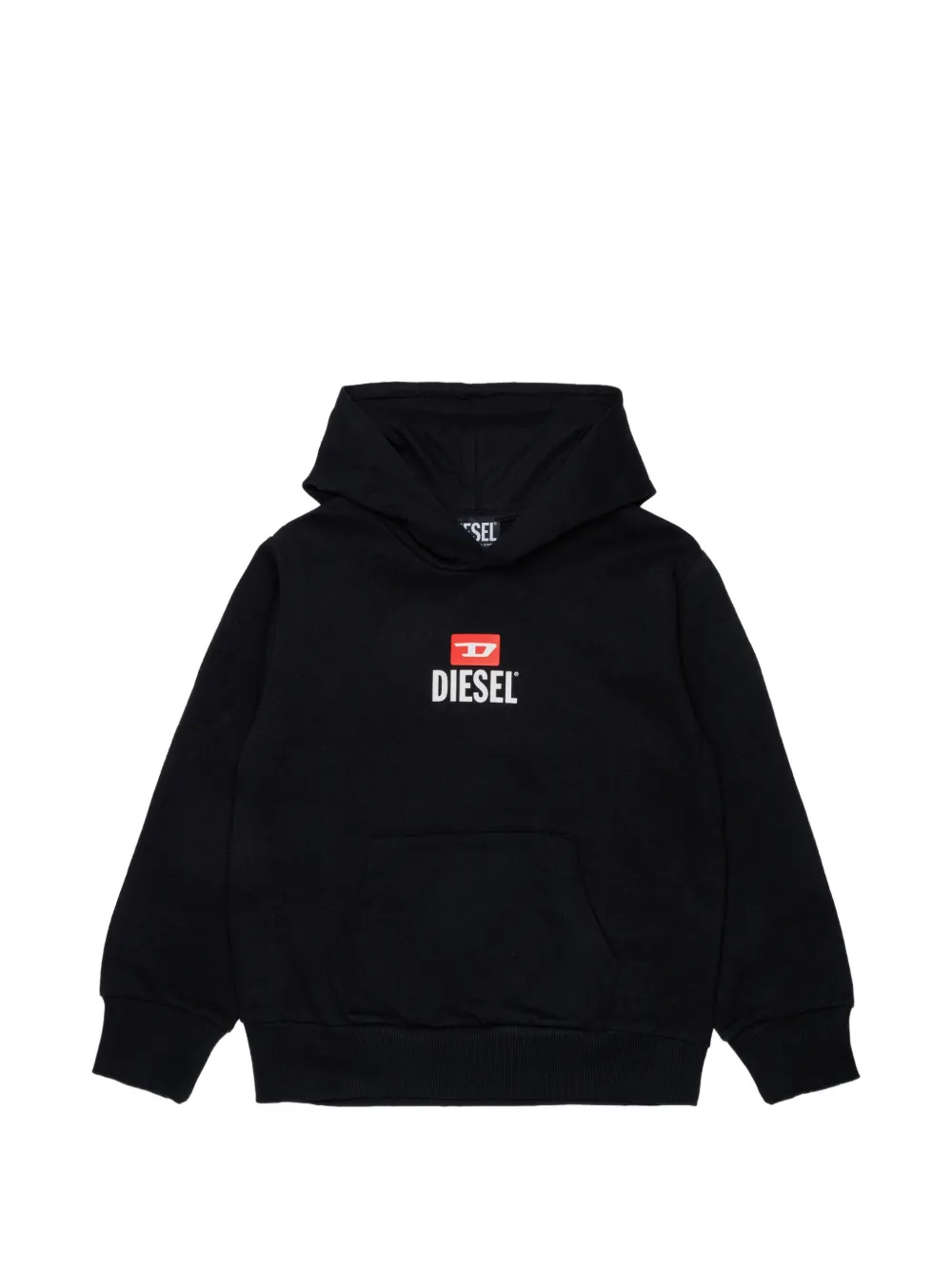 Diesel Kids Felpa con cappuccio e logo - Nero