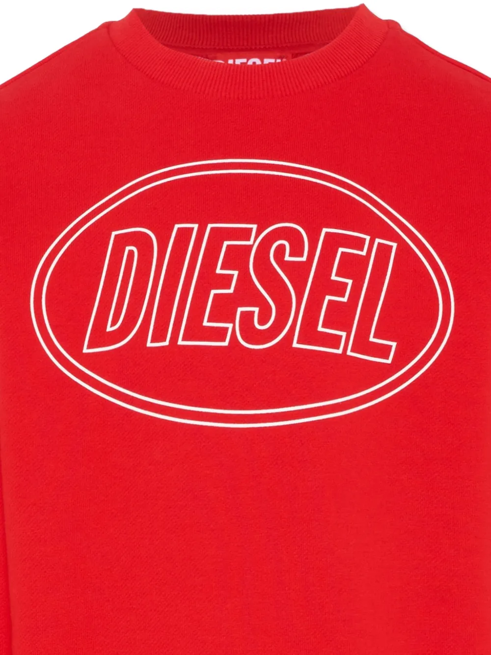 Diesel Kids Sweater met logodetail en ronde hals Rood