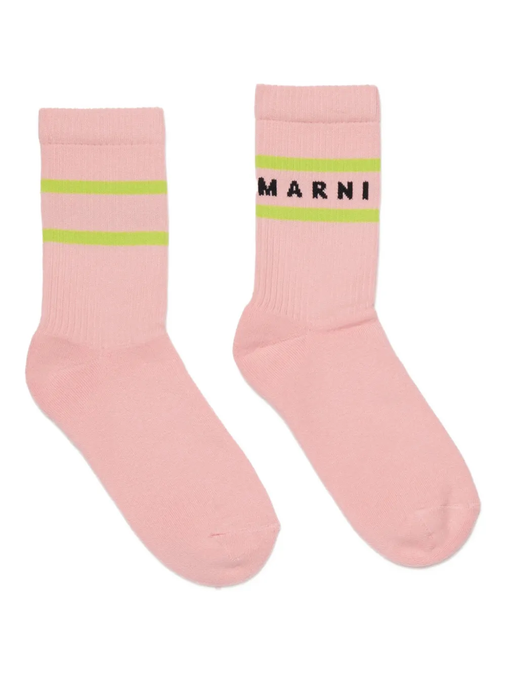 Marni Kids logo striped socks - Rosa