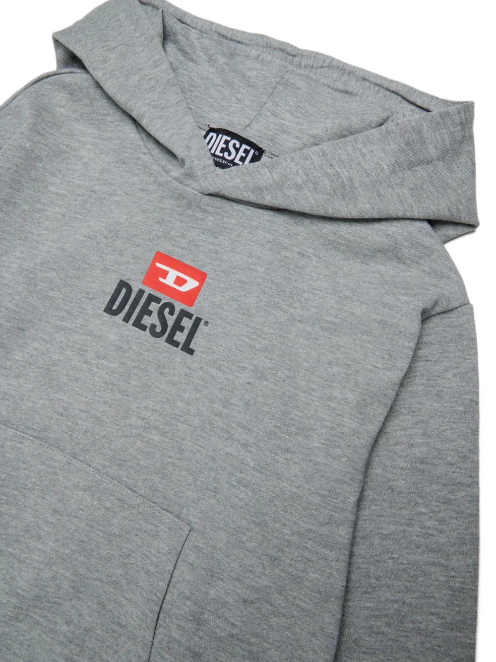 Diesel Kids Hoodie met logo Grijs