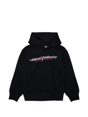 AMIRI KIDS Embroidered Logo Knitted Hoodie | Black | FARFETCH