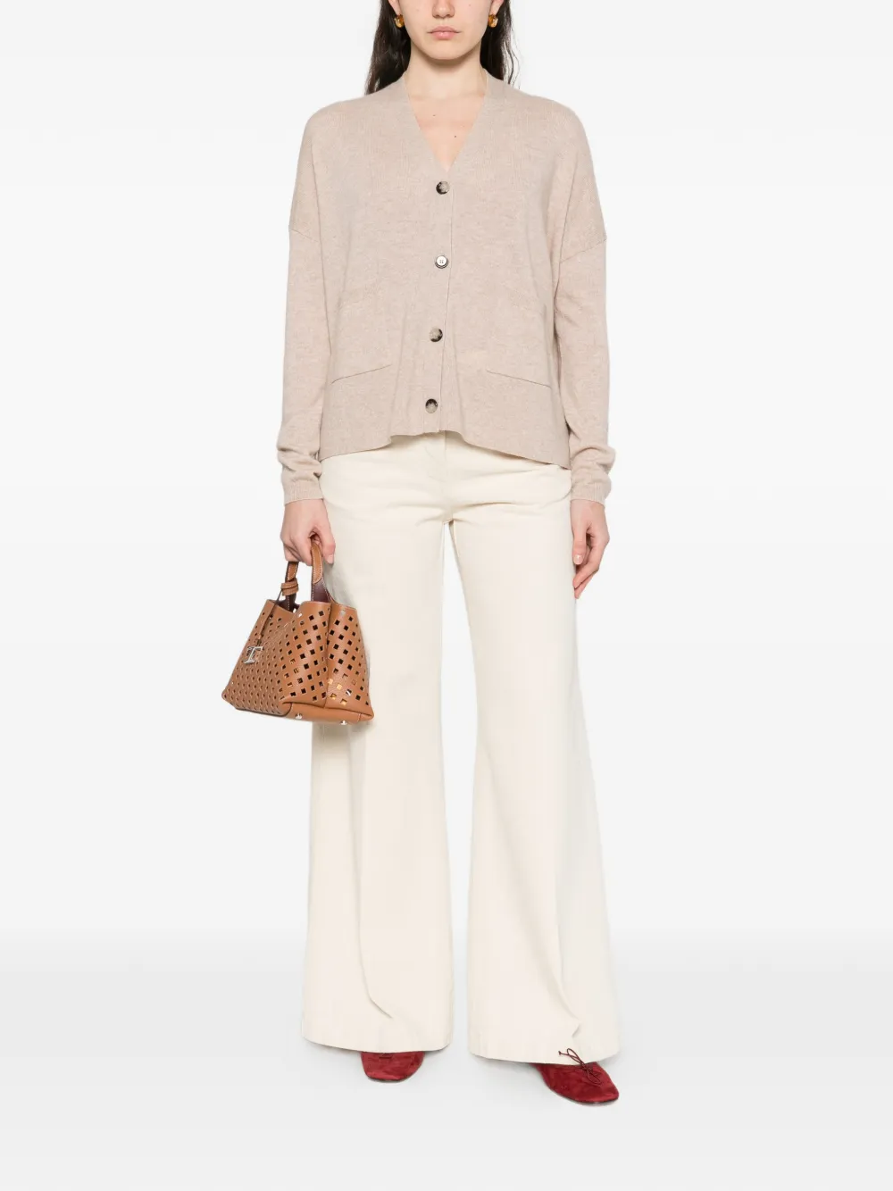  Allude Pockets Button Cardigan - Neutrals 