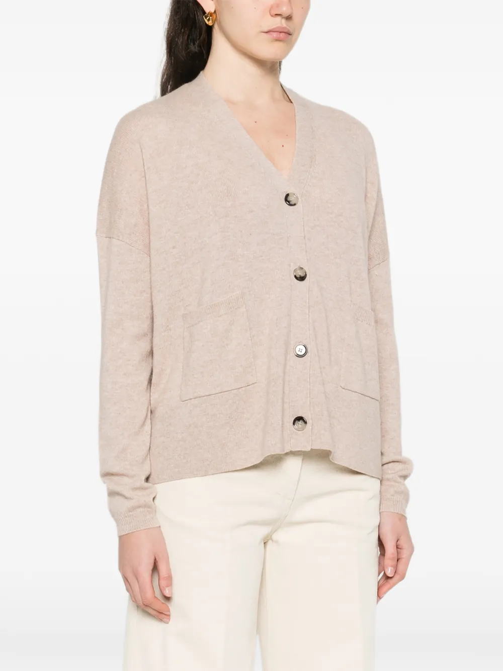  Allude Pockets Button Cardigan - Neutrals 