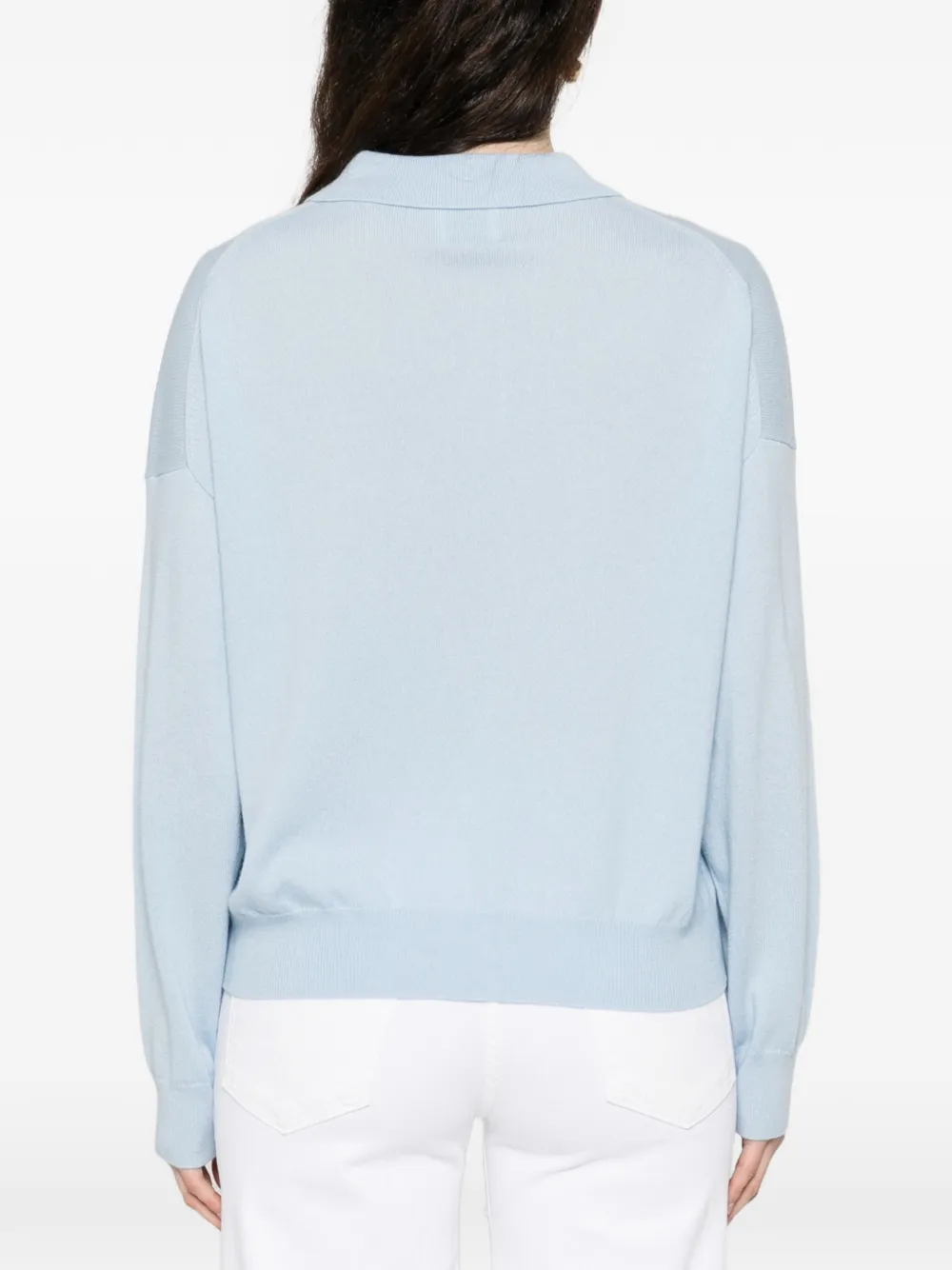 Allude Poloshirt met kraag en knopen Blauw