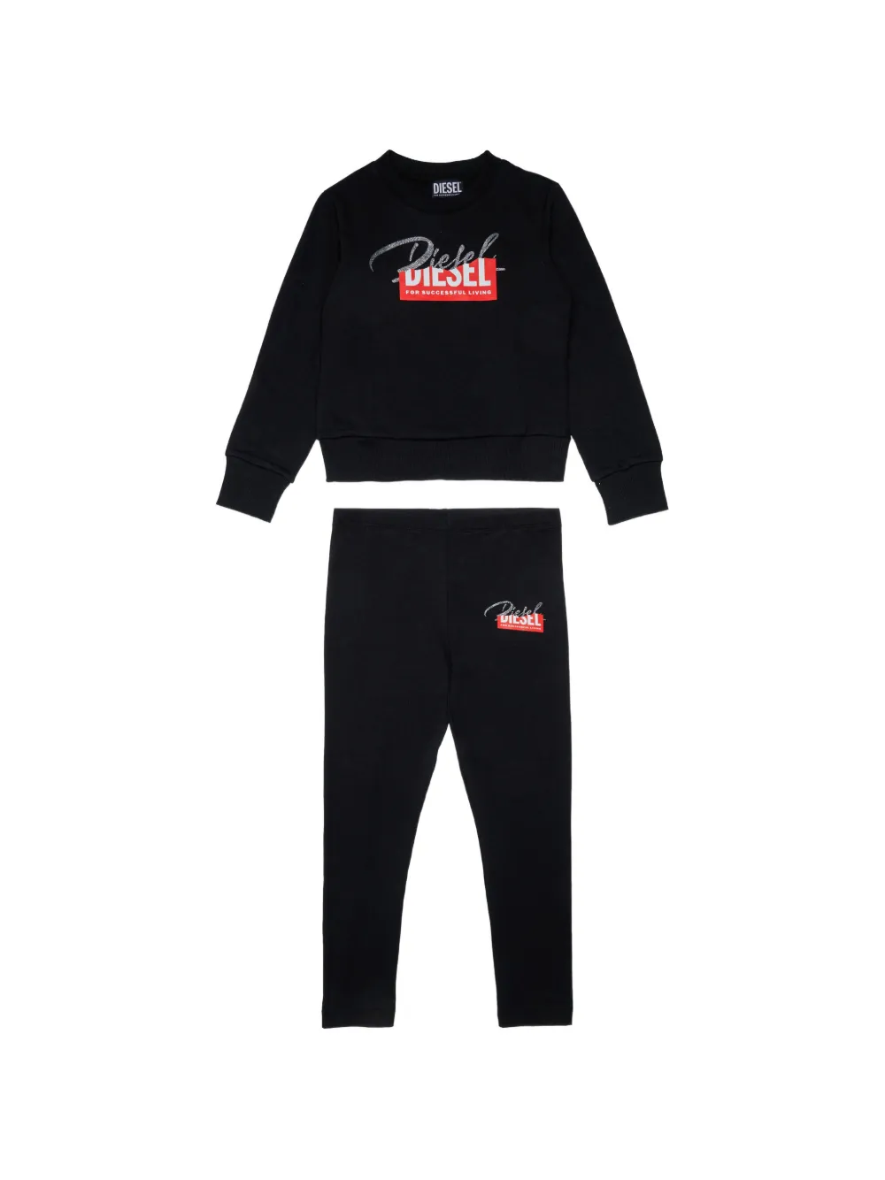 Diesel Kids Tuta sportiva con logo - Nero