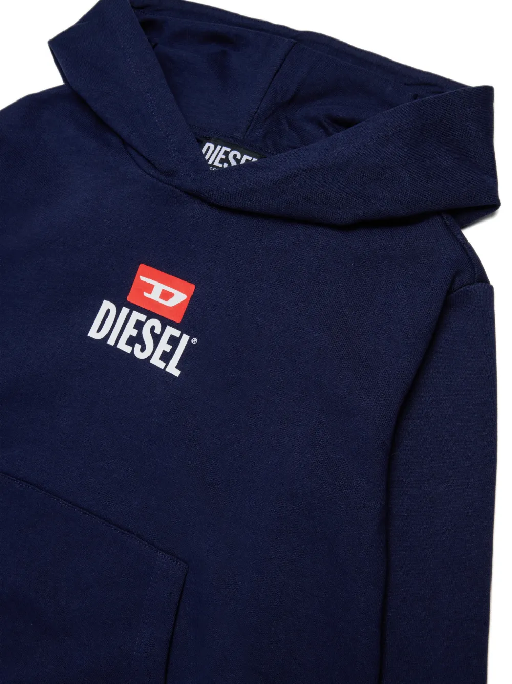 Diesel Kids Hoodie met logodetail Blauw