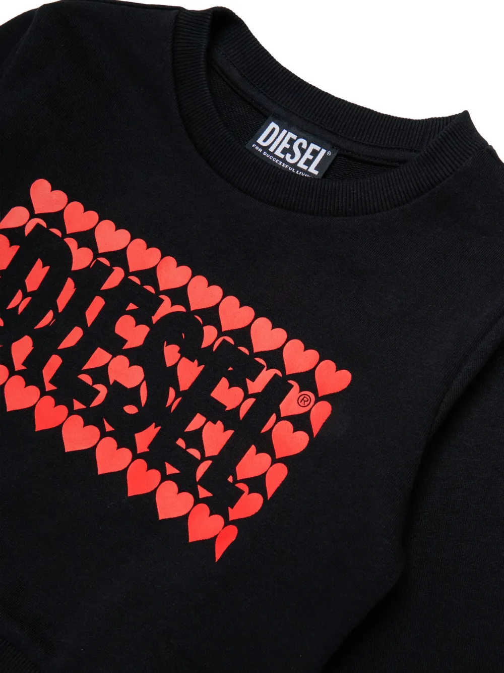 Diesel Kids Sweater met grafische print Zwart
