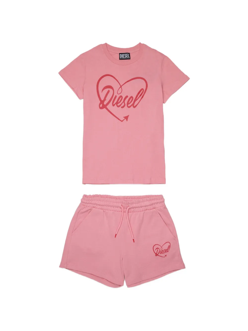 Diesel Kids graphic-print shorts set - Pink