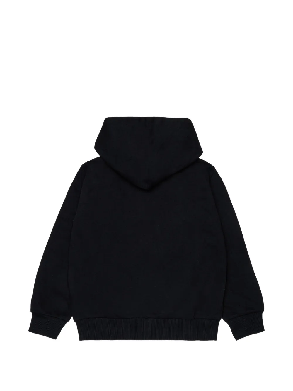 Diesel Kids Hoodie met rits en logo Zwart