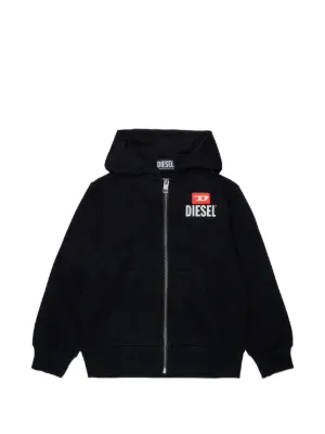 Diesel Kids logo-print zip-up Hoodie | Black | FARFETCH ZA