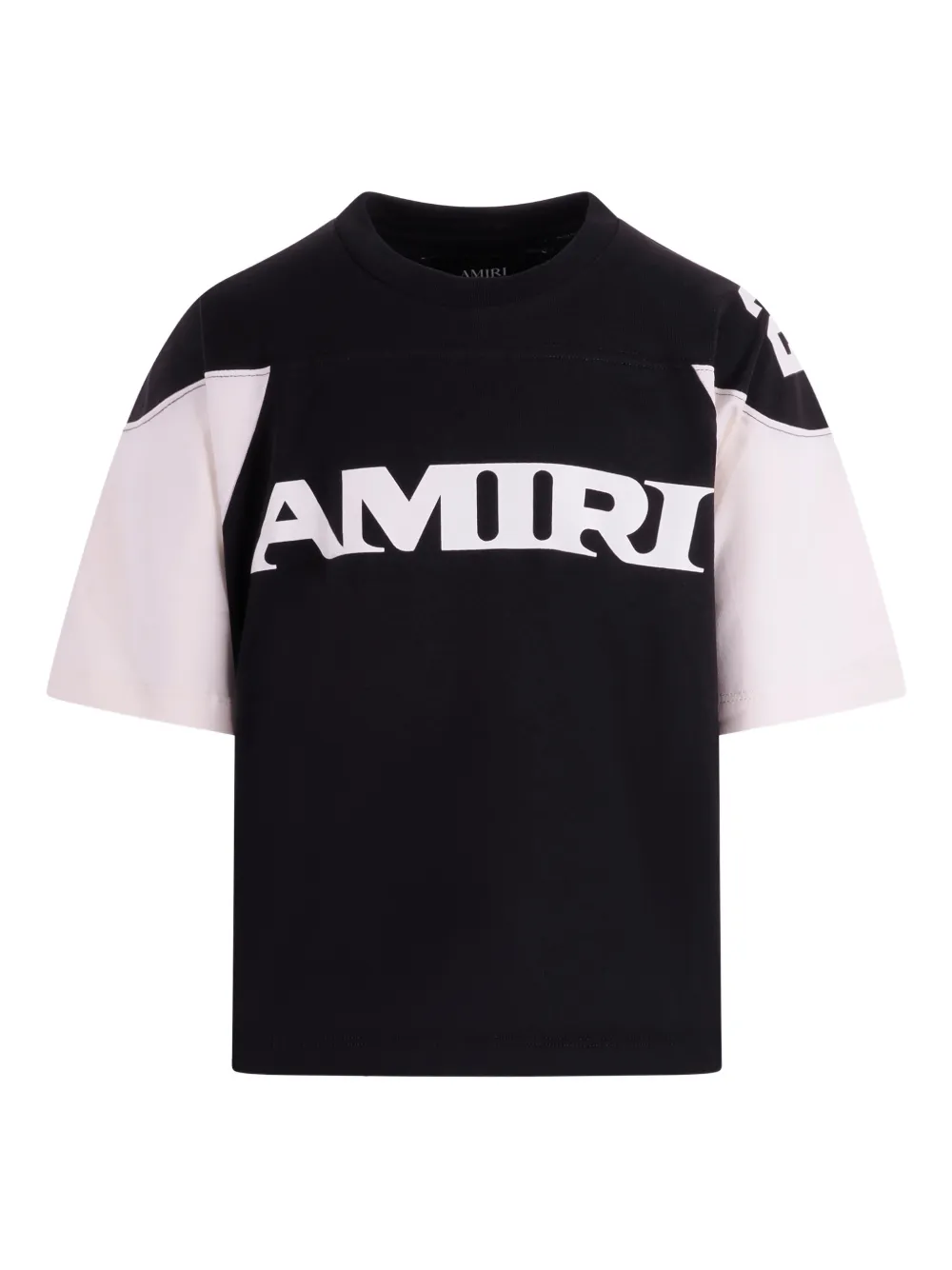 Amiri Kids' Logo-print Colour-block T-shirt In Black