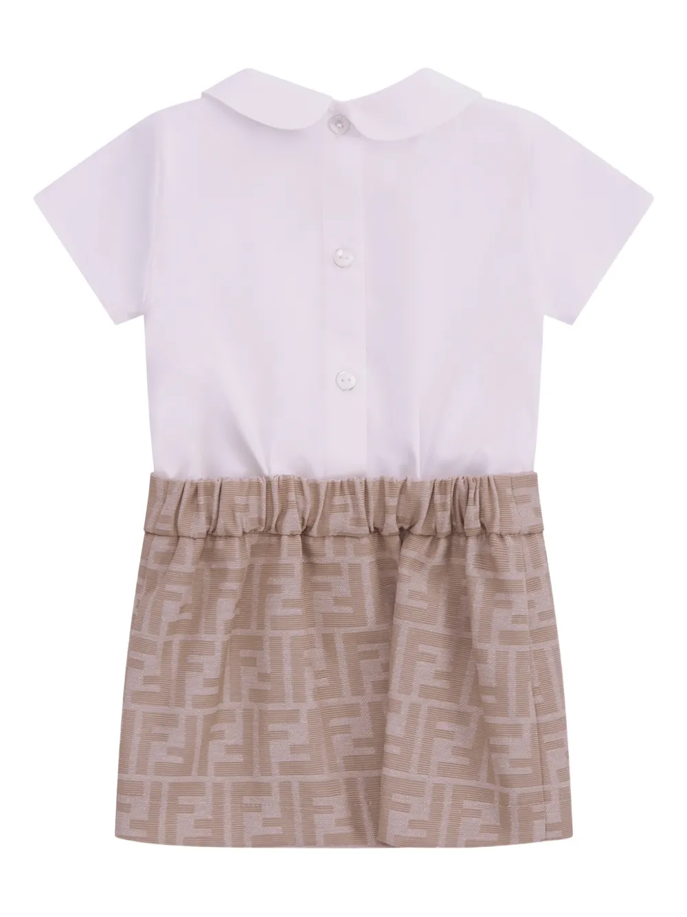 Fendi Kids ruffled panelled dress - Wit