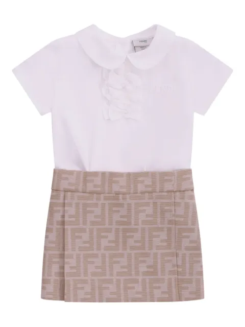 Fendi Kids ruffled panelled dress