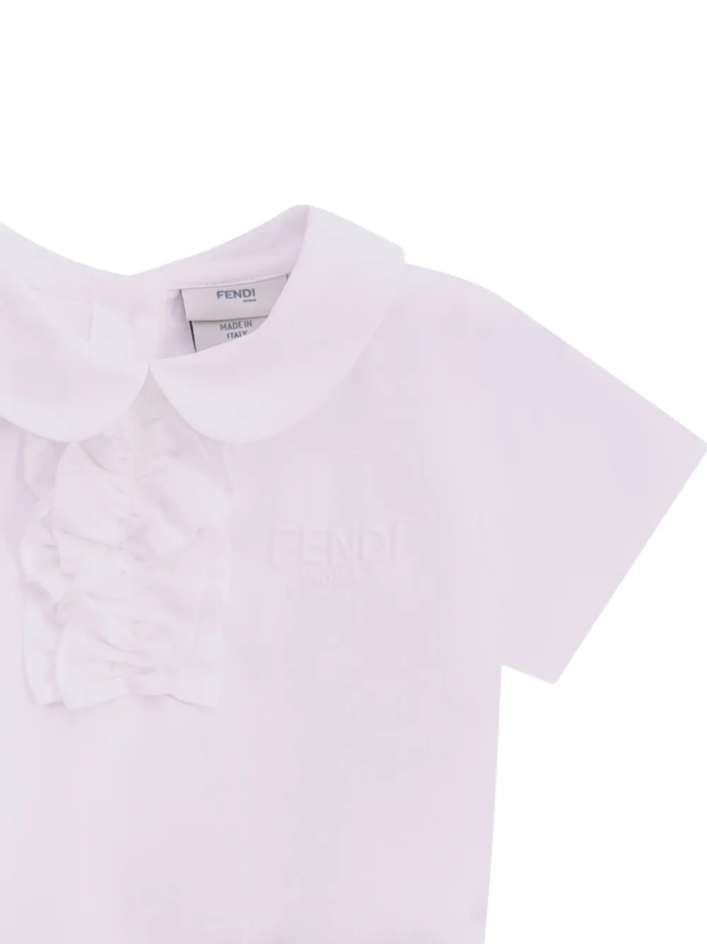Fendi Kids Jurk met ruches en vlakken Wit