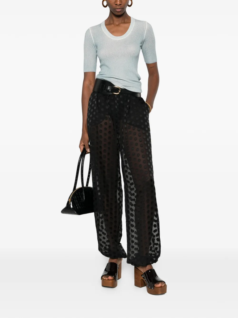  Chloé Fine-knit T-shirt - Blue 