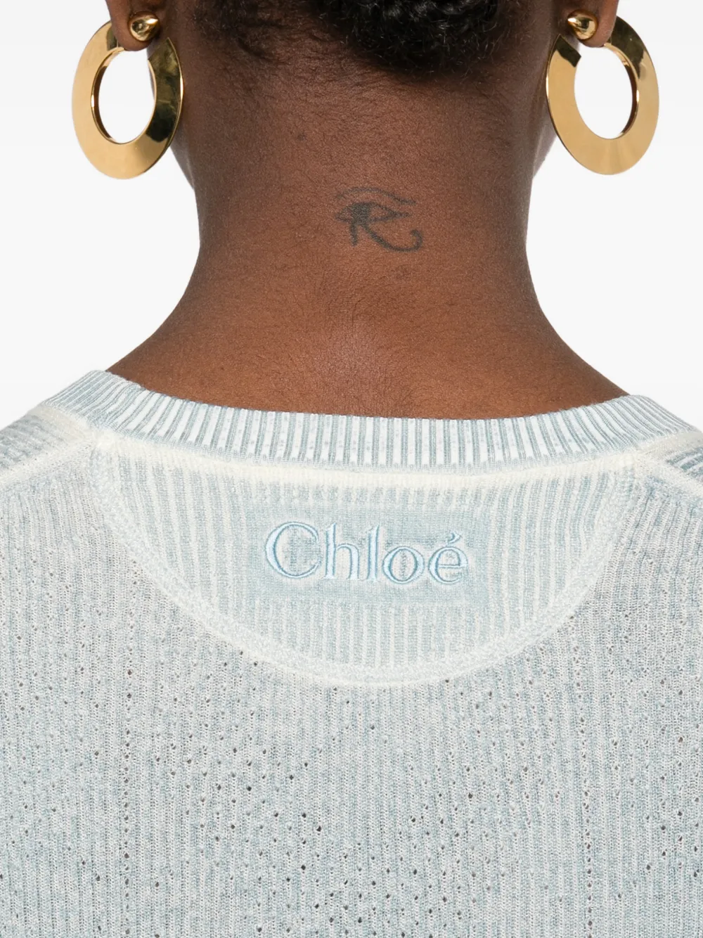 Chloé Fijngebreid T-shirt Blauw