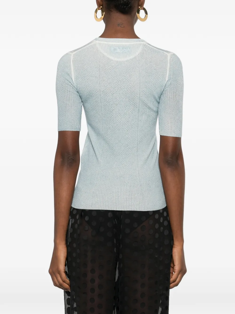 Chloé Fijngebreid T-shirt Blauw