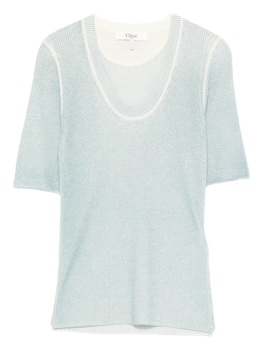 Chloé fine-knit T-shirt - Blu