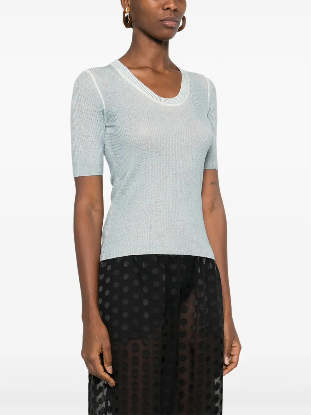  Chloé Fine-knit T-shirt - Blue 