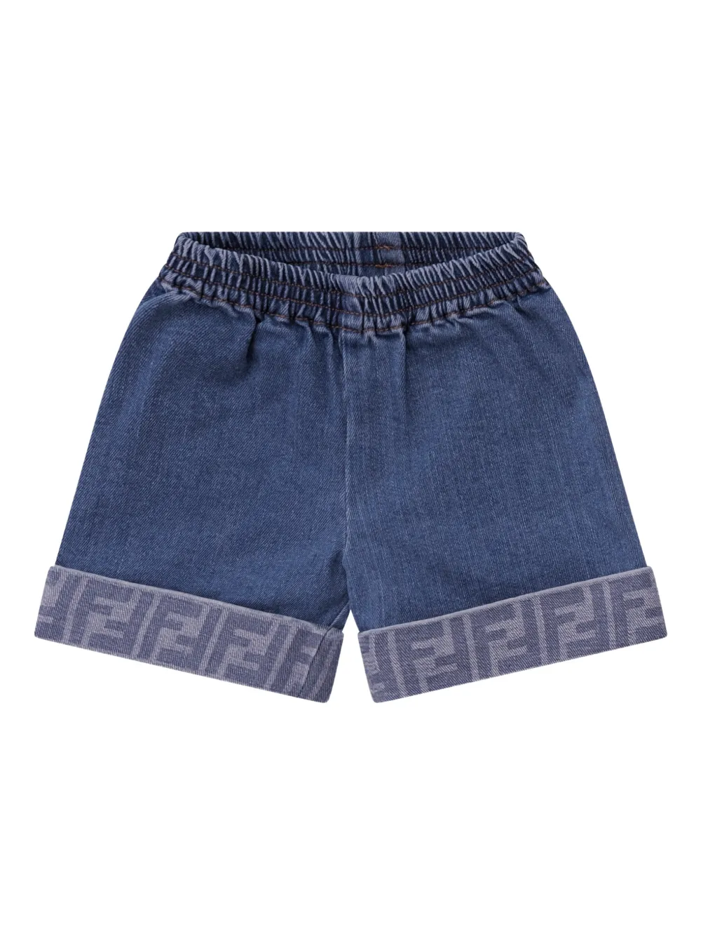 Fendi Kids logo-trim shorts - Blau