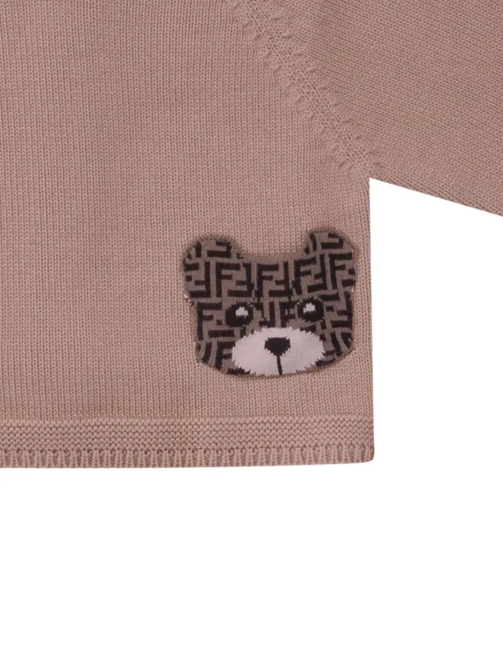 Fendi Kids Bear-appliqué Cardigan - Neutrals 