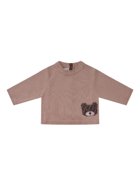 Fendi Kids bear-appliqué cardigan