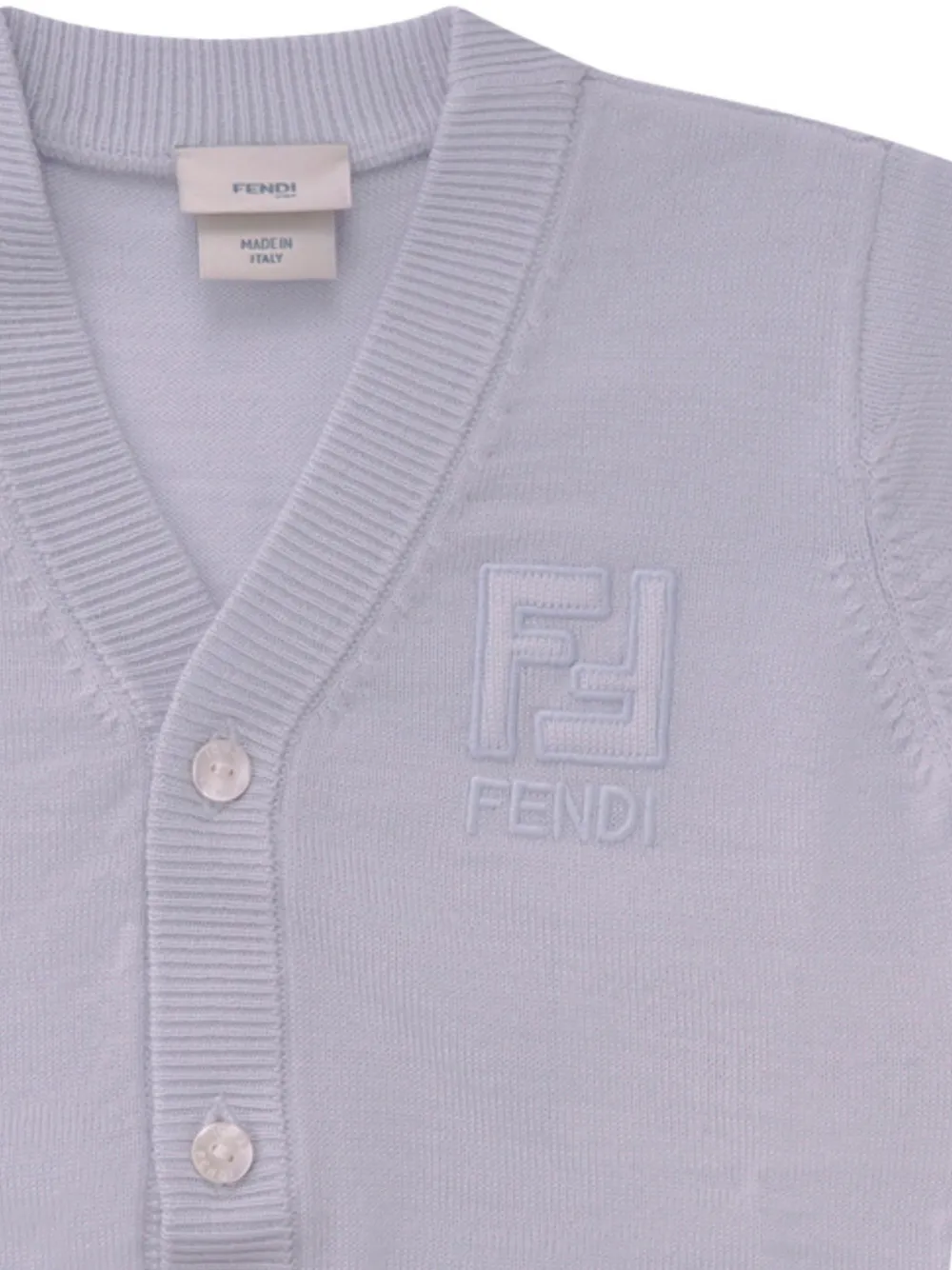 Fendi Kids Vest met geborduurd logo Blauw