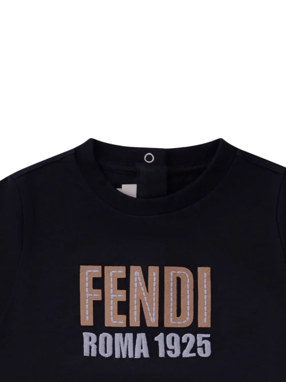 Fendi Kids T-shirt met logopatch Blauw