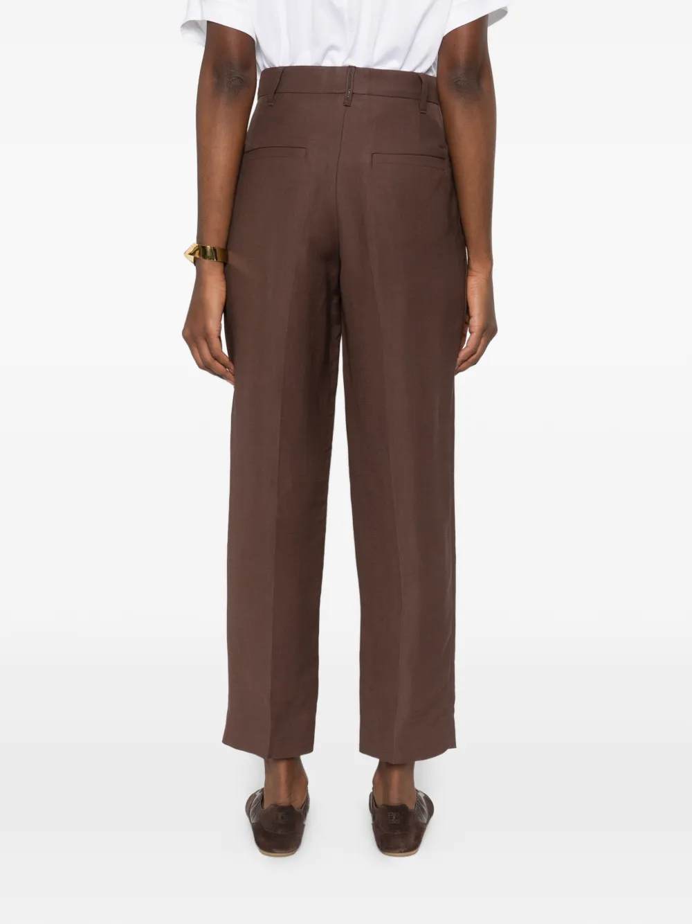 Brunello Cucinelli Broek met geplooide details Bruin