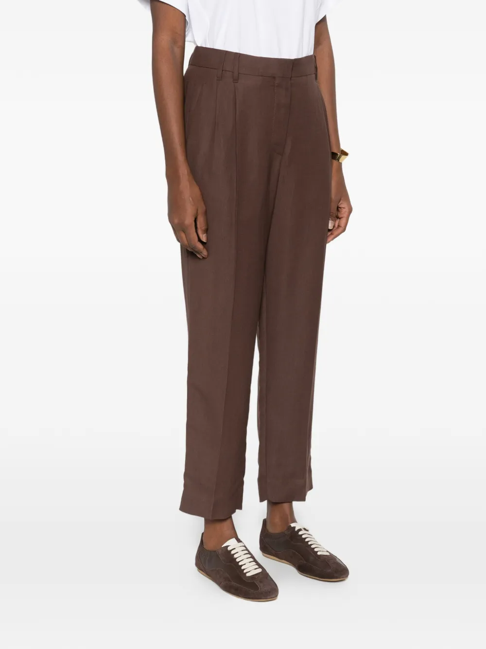 Brunello Cucinelli Broek met geplooide details Bruin