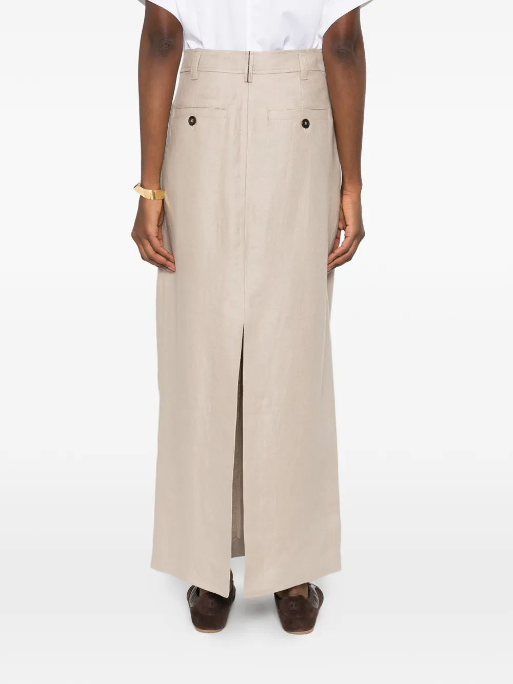 Brunello Cucinelli Linnen maxi-rok Beige