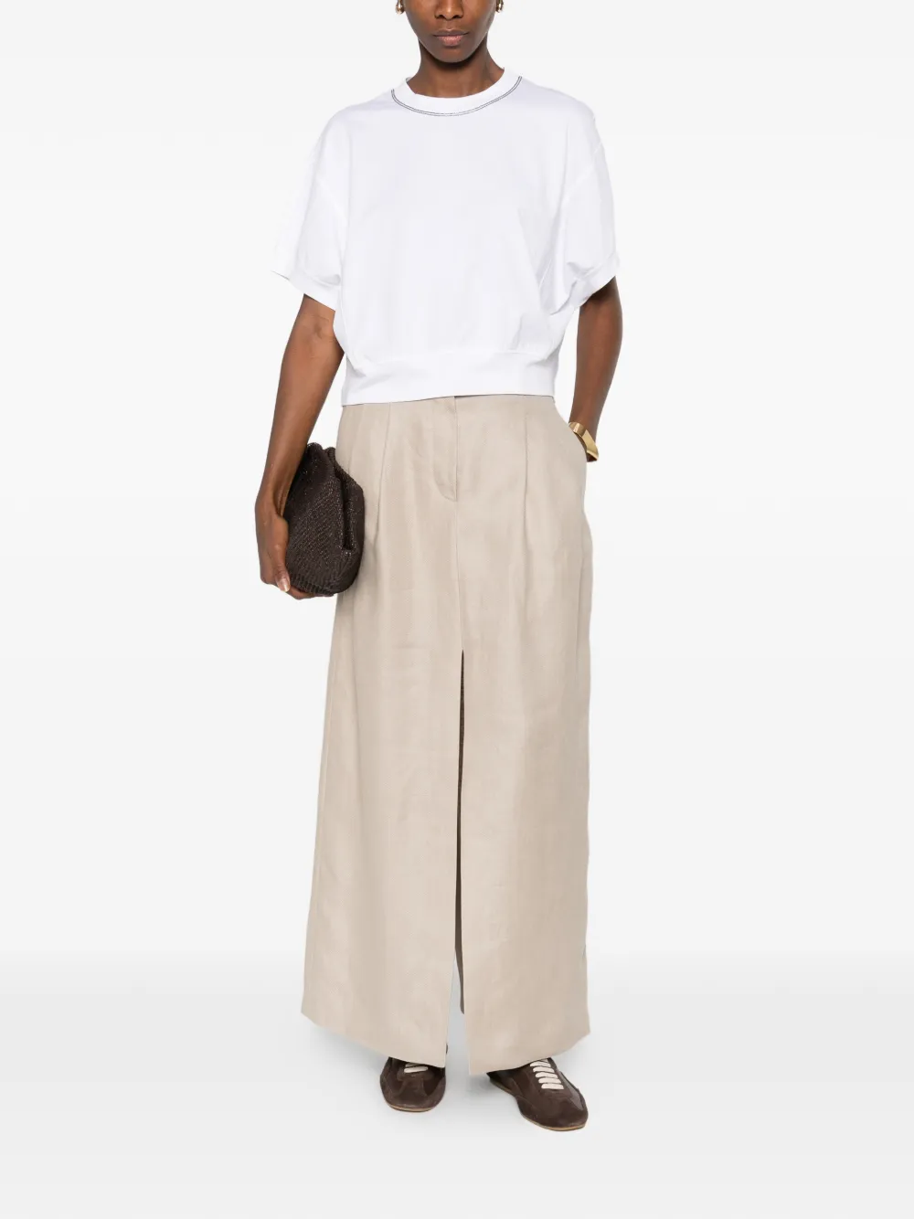 Brunello Cucinelli Linnen maxi-rok - Beige