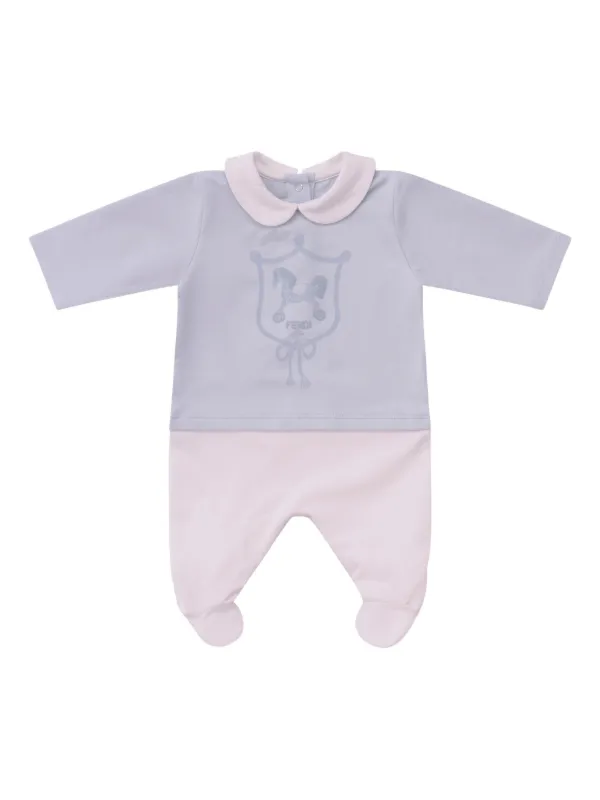 Fendi Kids logo-embroidered Babygrow Set | Purple | FARFETCH