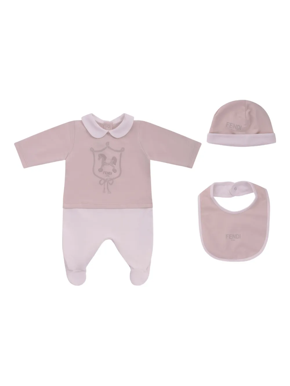 Fendi Kids logo-print babygrow set - Rosa