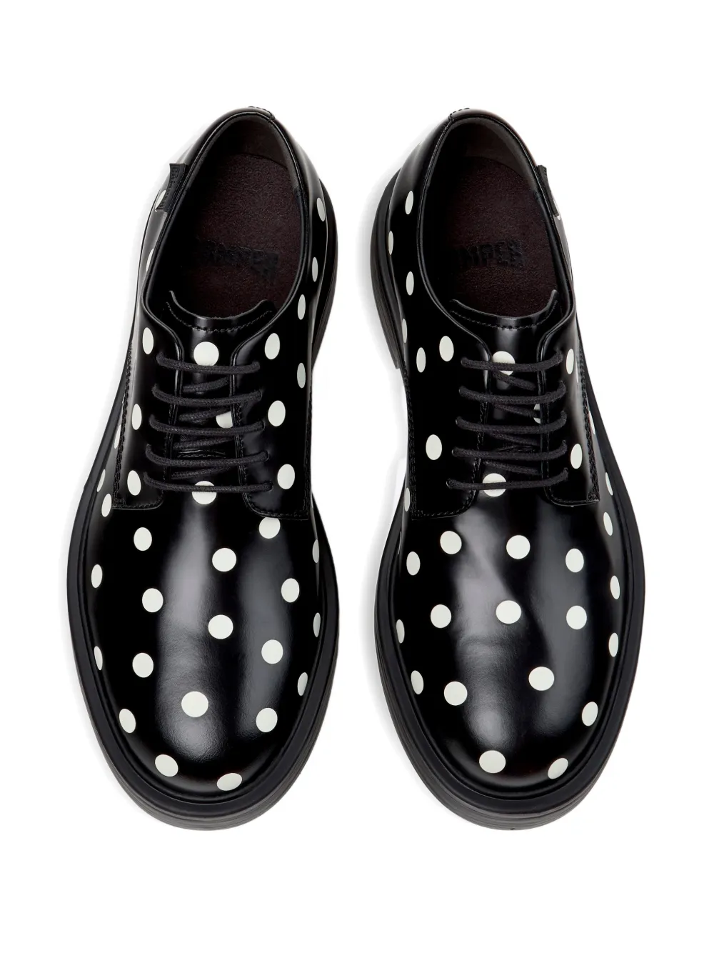 Camper Dean polka-dot lace-up derby shoes Zwart