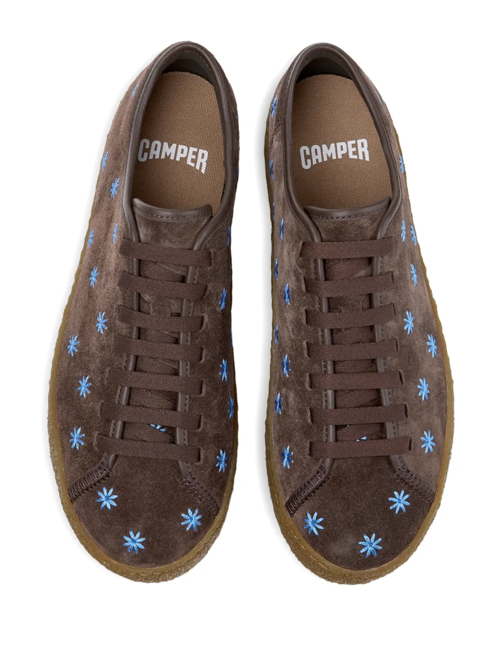Camper Peu Terreno sneakers met geborduurde bloemen Bruin