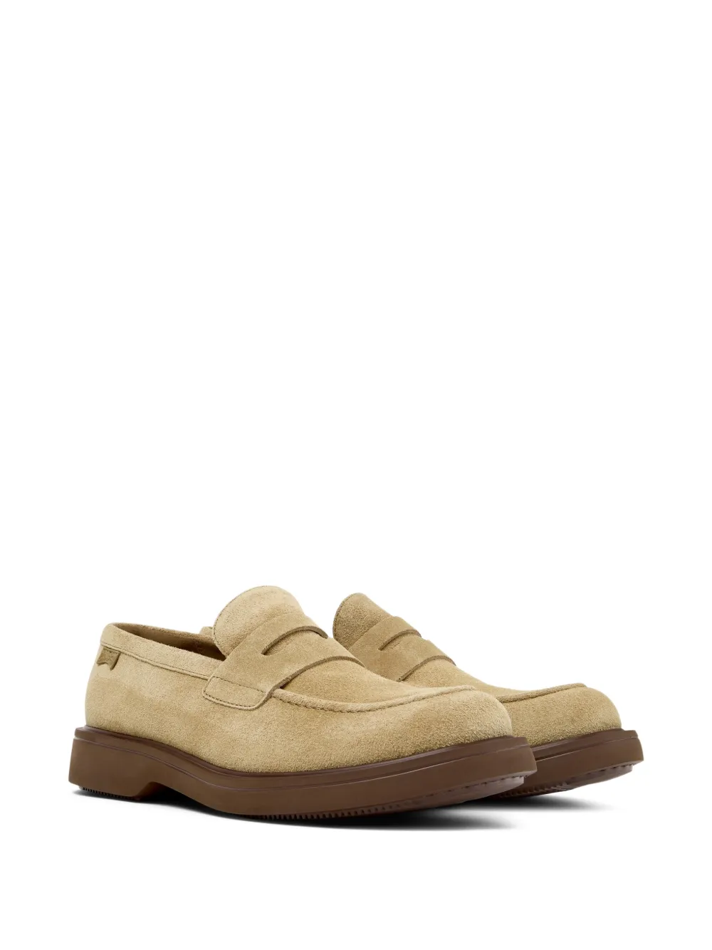 Camper Norman penny-detail suede loafers Beige