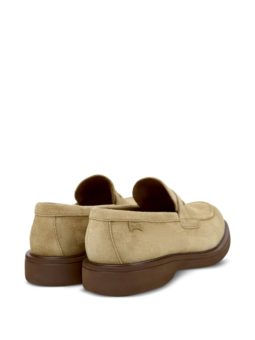 Camper Norman penny-detail suede loafers Beige