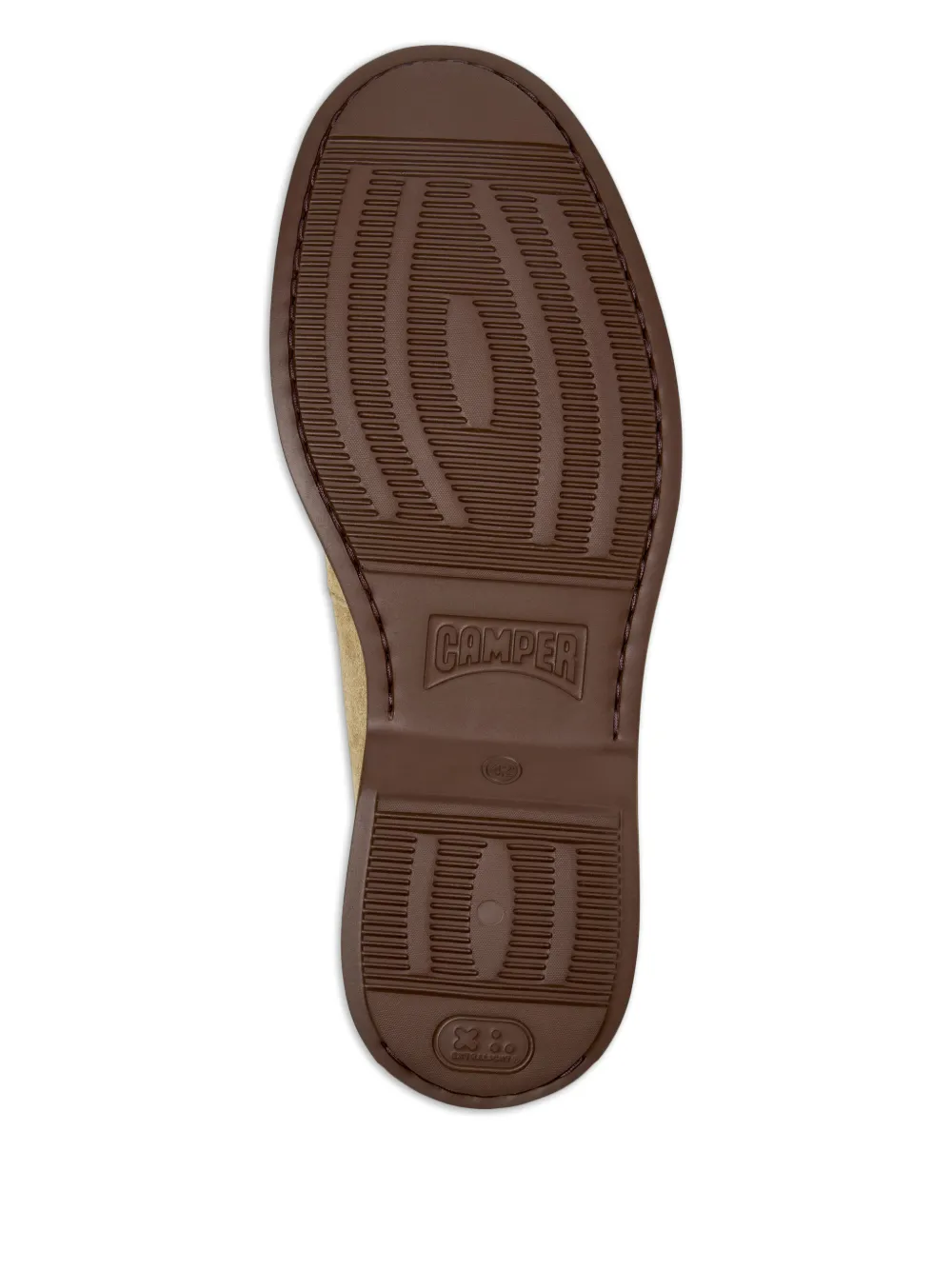 Camper Norman penny-detail suede loafers Beige