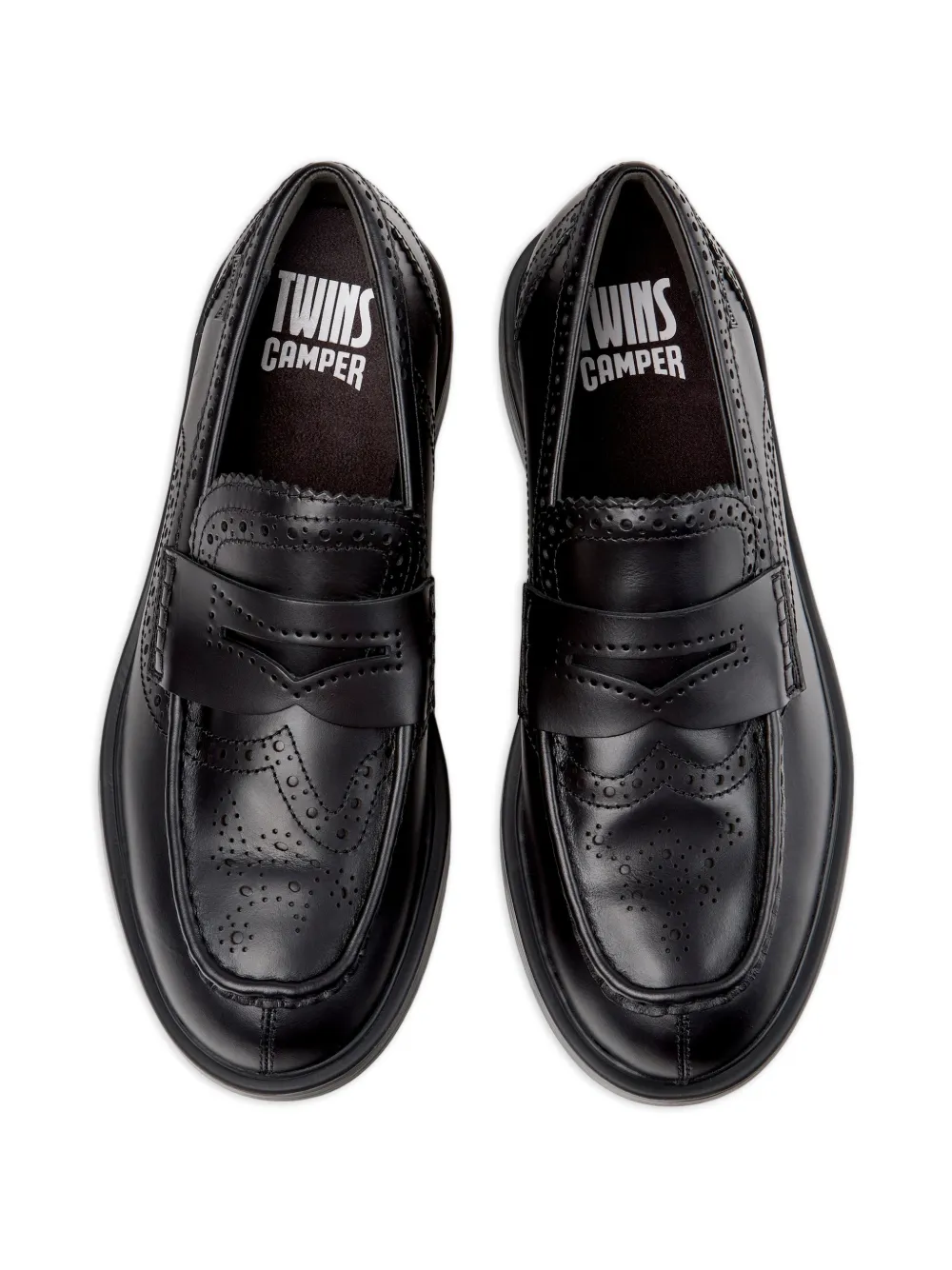 Camper Dean Twins leren loafers Zwart