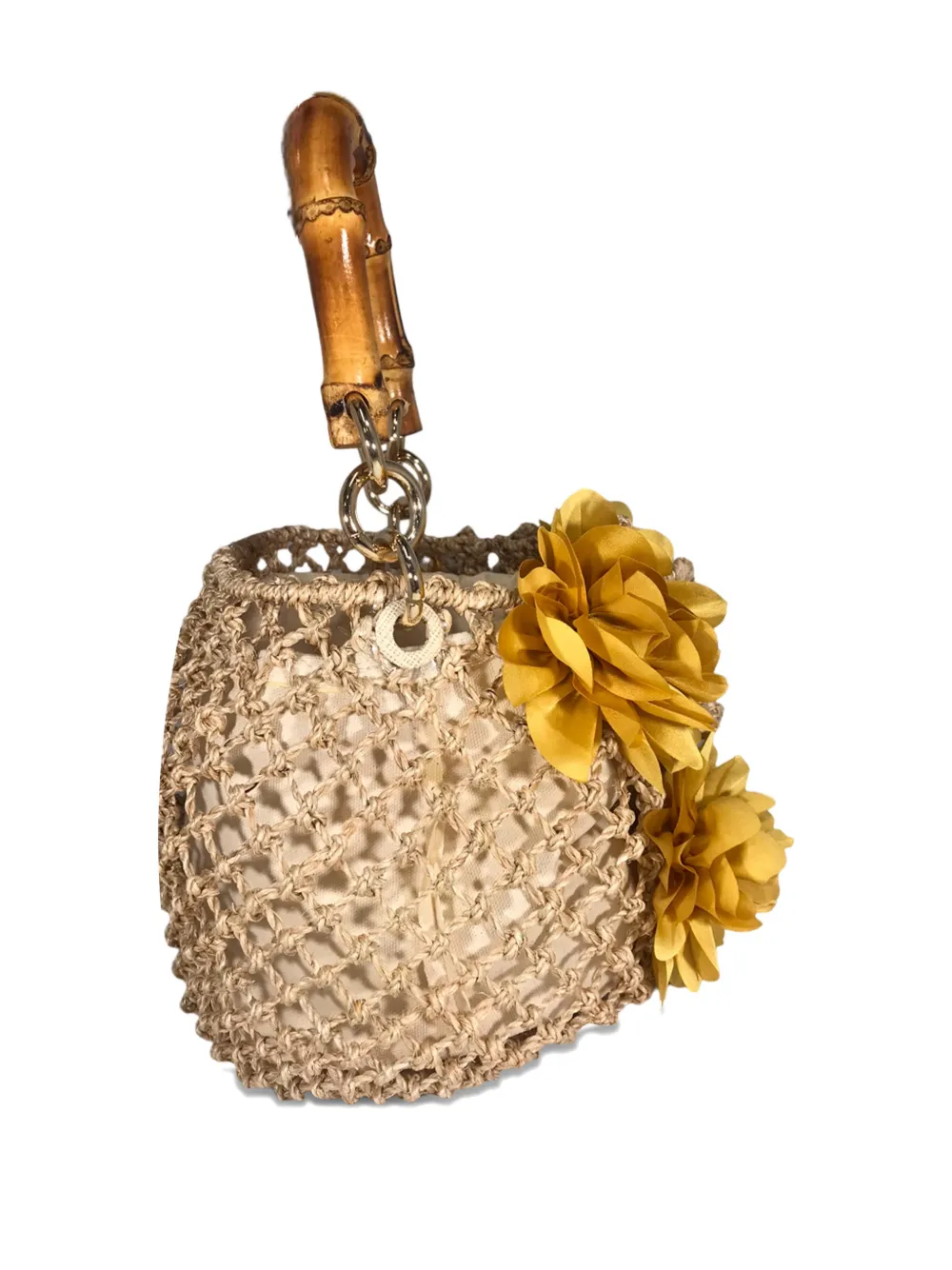 SERPUI Lupita floral-appliqué tote bag - Beige