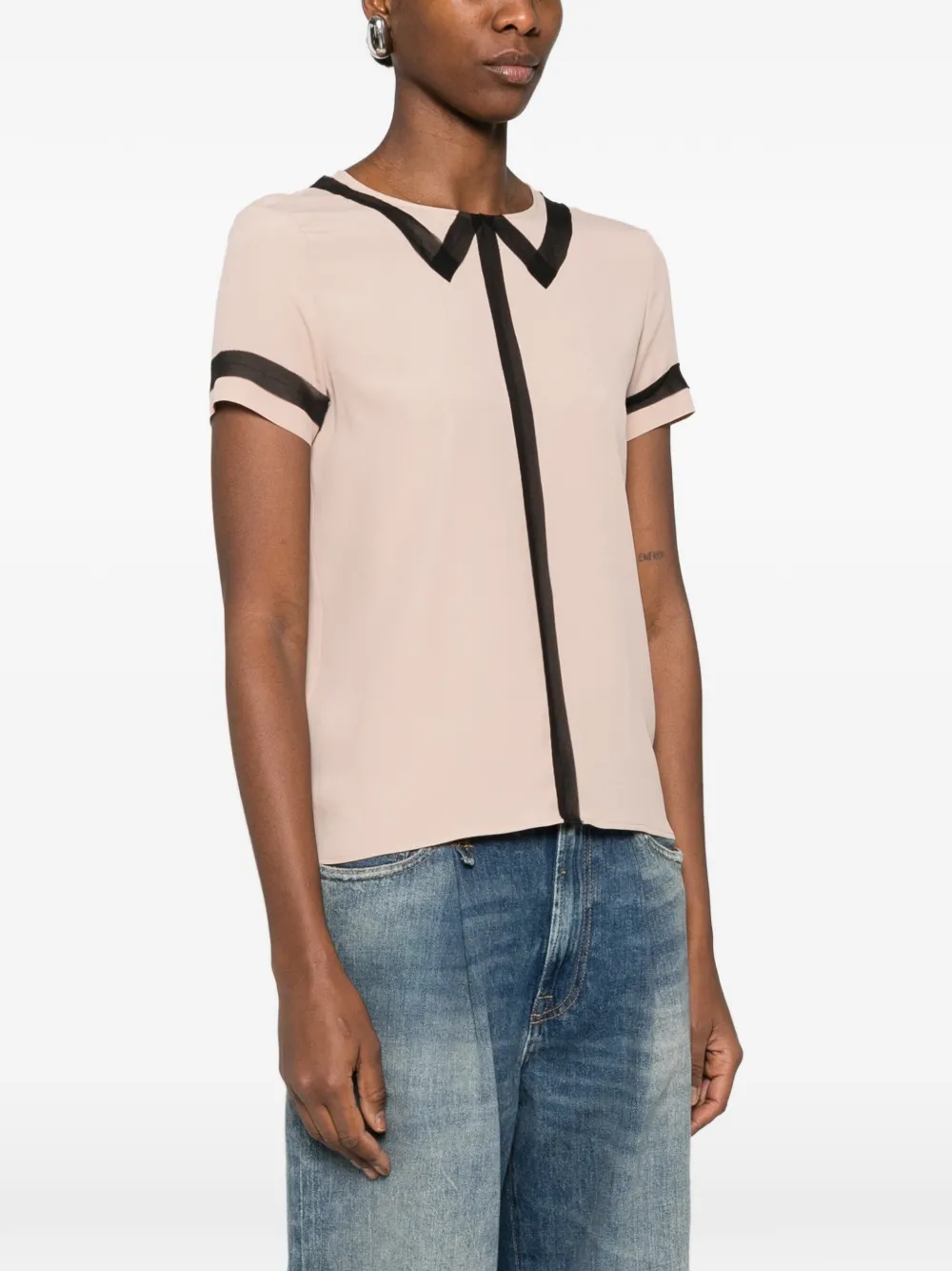  Nº21 Polo-collar Blouse - Pink 