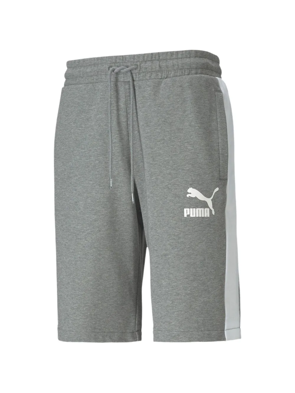 PUMA Shorts a righe con logo - Grigio