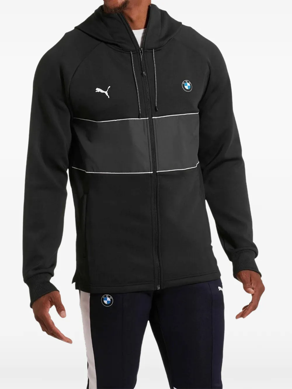 PUMA x BMW Motorsport Felpa con logo e cappuccio - Nero