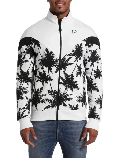 PUMA palm-print zip-fastening sweater