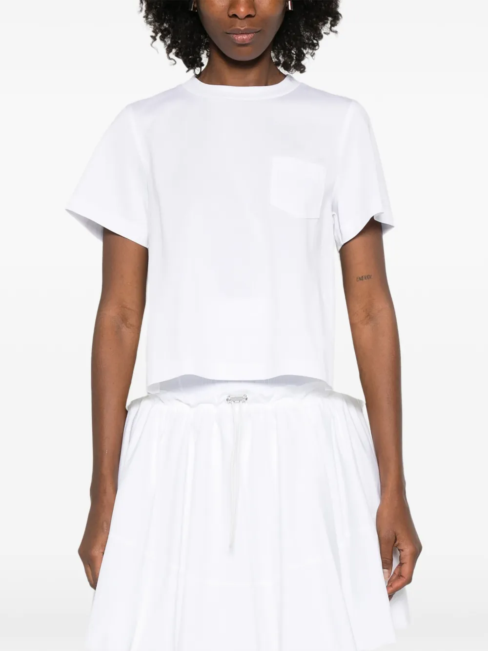 sacai T-shirt met borstzak Wit