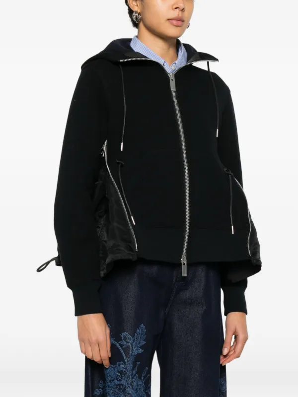 Sacai Sponge Sweat Hoodie | Black | FARFETCH HK