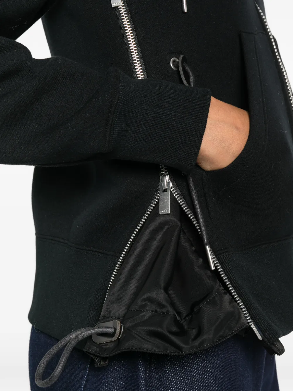 sacai Sponge Sweat hoodie Zwart