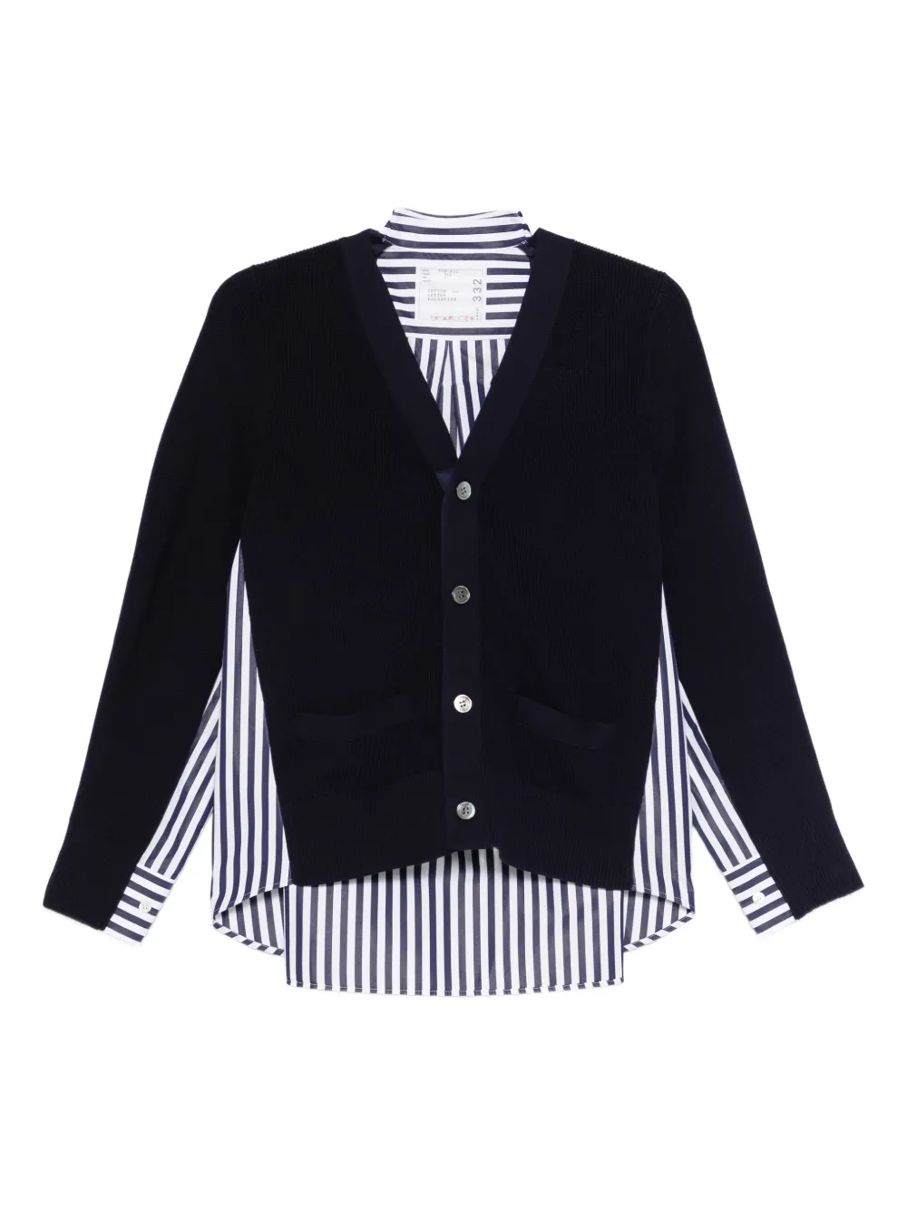 sacai panelled cardigan - Blau
